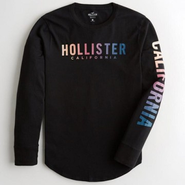 Hollister HCO 長袖 T恤 黑色  1427