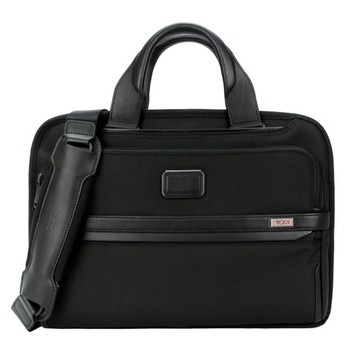 TUMI ALPHA 3系列素面多夾層兩用手提包（黑） _廠商直送