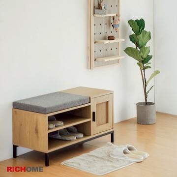 RICHOME 南洋風情藤編鞋櫃 SC225  鞋櫃 置物櫃 玄關櫃 穿鞋椅 鞋架
