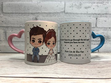 牽著你的手走一輩子 婚禮紀念馬克杯 杯子訂製 紀念禮物 客製化