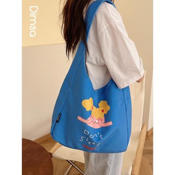 典舍x飛天小搓蠅 可愛文藝個性ins日系帆布袋設計感小眾包包T546