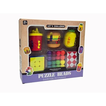 旋轉魔珠益智減壓玩具套裝兒童益智旋轉魔豆減壓玩具組（Puzzle Beads）兒童感官舒壓工具