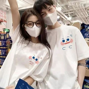 好評破千⭐[兩件裝]2026韓系情侶裝短袖夏季新款韓版t恤男女時尚潮流上衣服GOS9
