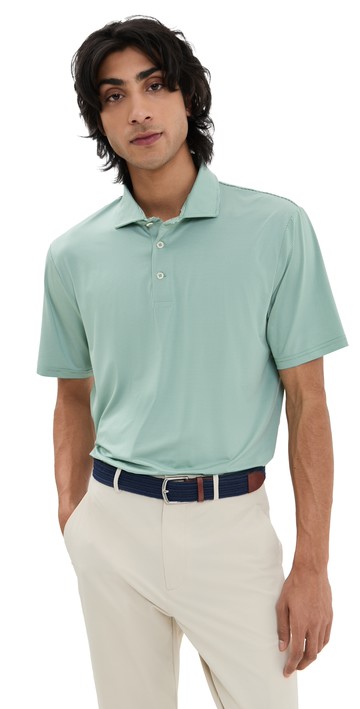 RLX Ralph Lauren Striped Featherweight Airflow Jersey Polo Faded Mint/Ceramic White XXL