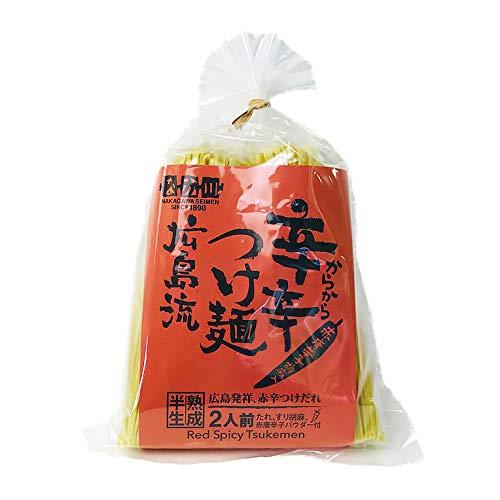 辛辛つけ麺 広島流 ２食入り ２袋セット （たれ、すり胡麻、赤唐辛子付き） ラーメン 半生熟成麺 瀬戸内麺工房 なか川