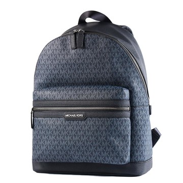 MICHAEL KORS 男款 COOPER 緹花LOGO防刮拉鍊後背包-藍色