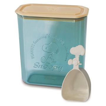 asdfkitty*日本製 史努比綠色 穀物麥片保鮮罐附湯匙-正版商品