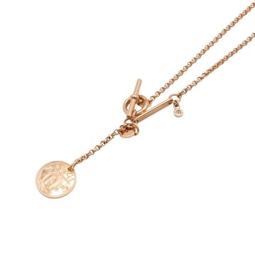 HERMES 愛馬仕 Ex-Libris M 項鍊 18K玫瑰金 【二手名牌BRAND OFF】