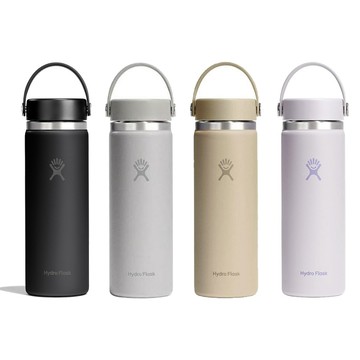 【樂買網】Hydro Flask 20oz 寬口真空保溫鋼瓶 時尚黑/粉灰/雲朵紫/燕麥色 HFW20CTS