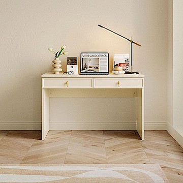 林氏木業奶糖系列1.2M雙抽書桌 TO2V (H014366126)