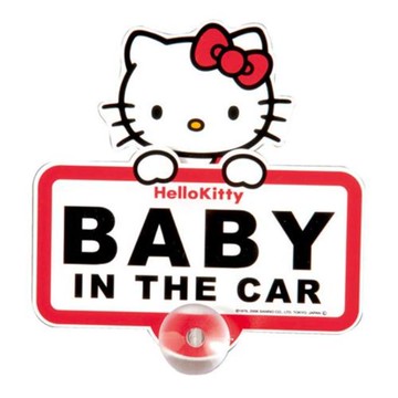 小禮堂 Sanrio 三麗鷗 Hello Kitty 造型車用貼 (探頭款)