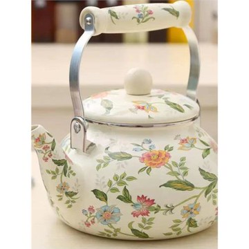 搪瓷水壺外貿燃氣濾網搪瓷缸子帶蓋搪瓷茶壺老式清倉搪瓷壺琺瑯彩