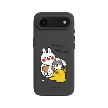 iPhone Air SolidX 黑 - 懶散兔與啾先生 Lazy Rabbit and Mr.Chu - Happy pet Happy life
