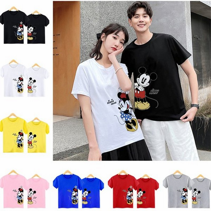 Disney ディズニー ミッキー 半袖シャツ ペアtシャツ トップス カットソー メンズ レディース お揃い ご夫婦 友達 カップル ペアルック 男女兼用 通販 Lineポイント最大get Lineショッピング