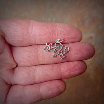 烏克蘭地圖純銀頸鍊吊墜，烏克蘭版圖純銀頸鍊墜飾