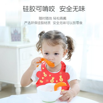寶寶防水吃飯圍兜兒童圍嘴硅膠飯兜嬰兒口水超軟小孩喂飯防臟神器
