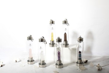 【SIO Crystal希奧水晶】天然水晶能量水瓶-白水晶/粉水晶/紫