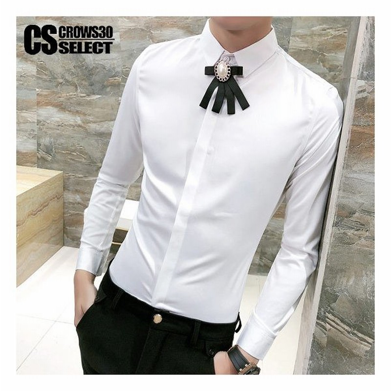 シャツ メンズ ショートタイ ネクタイ ドレスシャツ ビジネスシャツ 細身 スリムシャツ インポート 21 春 ビター系 新作 V系 お兄系 個性的 ビジュアル系 通販 Lineポイント最大0 5 Get Lineショッピング