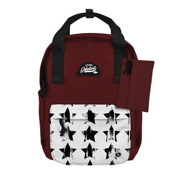 Grinstant混搭可拆組式13吋後背包 - 冒險系列 (深紅色配星星)