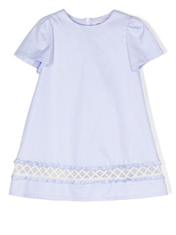 Simonetta - lace-detailing canvas dress - kids - Cotton/Cotton/Polyester - 6 yrs - Blue