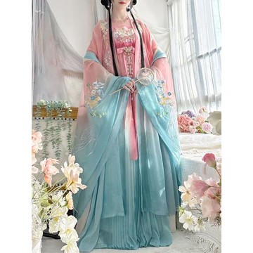 唐制漢服女【春色幾分】重工刺繡大袖衫訶子裙超仙日常穿春夏款