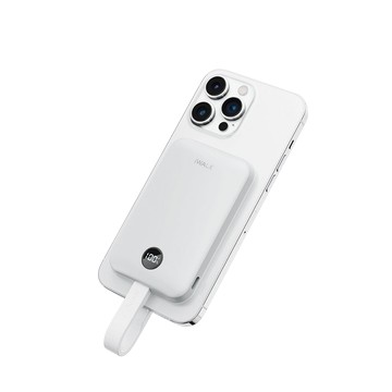 MAGO 磁吸帶線行動電源(有ccc認證) 霧島白