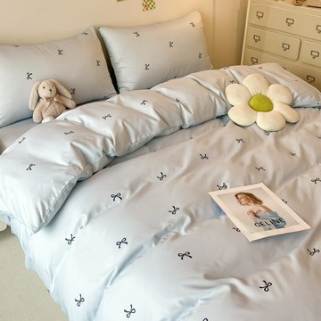 床包組 三件組 四件組  床單被套枕套床包 家用寢具A類冰絲四件套2025新款夏季涼感絲滑裸睡床單被套宿舍床笠三件套4