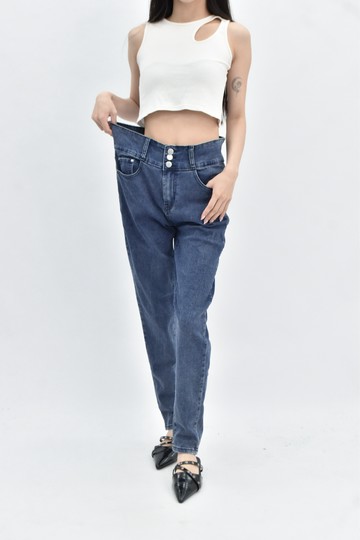 (2XL) i jeans 高腰牛仔高腰藍色長褲