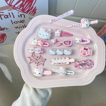 ✨臺灣出貨✨可愛KT粉色系學生髮夾少女劉海夾卡通頭飾hellokitty髮夾爆款合集