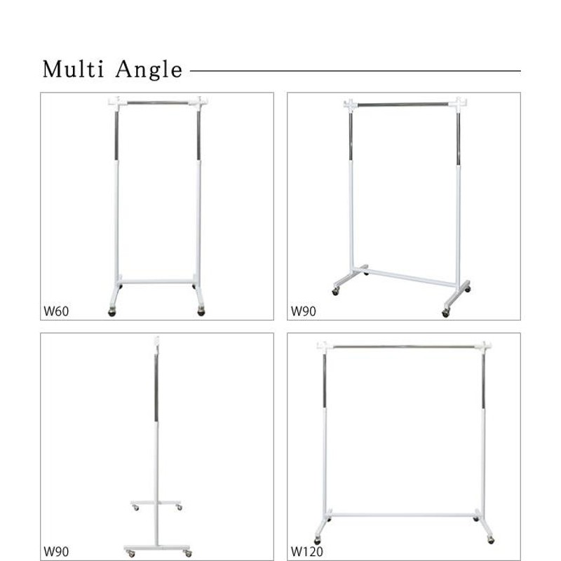 ハンガーラック 頑丈 スリム シングル キャスター付き 幅60cm 高さ100