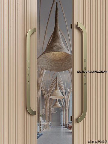 免運 可開發票 門拉手 大門把手 高檔極簡鋁合金有框玻璃大門拉手酒店商鋪刻字黑色雙開實木門把手