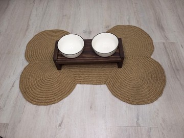 黃麻寵物地毯，骨頭形狀，寵物墊，餐墊或抓柱，杯墊