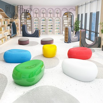 可開發票🚚廠家直銷 玻璃钢鹅卵石 商业公共休闲凳 户外景观石异形凳子 定制 公園椅 庭院椅 等候椅 排椅 戶外休閒椅