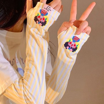 2025冰袖冰絲防曬袖套女可愛遮陽防紫外線寬松騎行護臂手袖子鑫弘-素時衣櫥