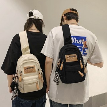 腰包 胸包 側背腰包 潮流腰包 側背包 情侶胸包2024時尚百搭多功能單肩包帥氣耐用男女胸前包斜挎包 單肩斜胸包 休閒包