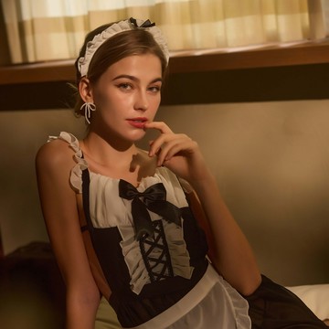 [Miss Audrey]角色扮演-無辜俏女傭睡衣-女傭裝多件組-俏皮白