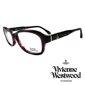 Vivienne Westwood 英國薇薇安魏斯伍德搖滾線條壓紋光學眼鏡(紅琥珀)VW31803