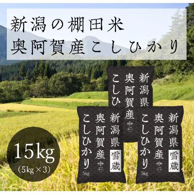 ふるさと納税 阿賀町 新潟県奥阿賀産こしひかり15kg(5kg×3)