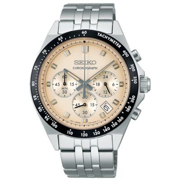 SEIKO 精工 CS系列 計時碼錶 日系三眼石英腕錶-米SBTR045J/8T63-02R0S