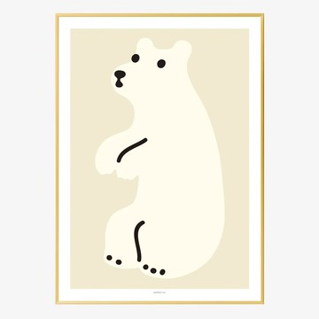 韓國 WARMGREY TAIL 插畫海報 抱抱熊 奶油 - 59x84cm