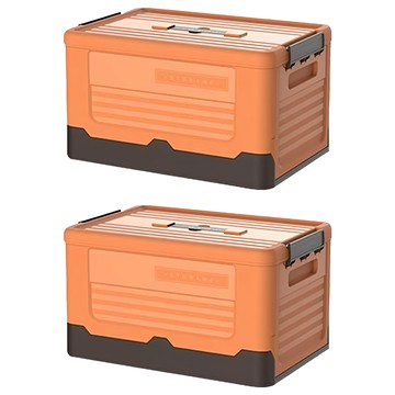 撞色摺疊收納箱  33.5 x 23 x 23.5cm  落日橘  2個