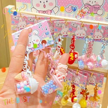 ✨元氣新品✨可愛趣味泡泡杯雙卡掛件ins風潮流高顏值包包裝飾鑰匙扣手機掛件YLMT