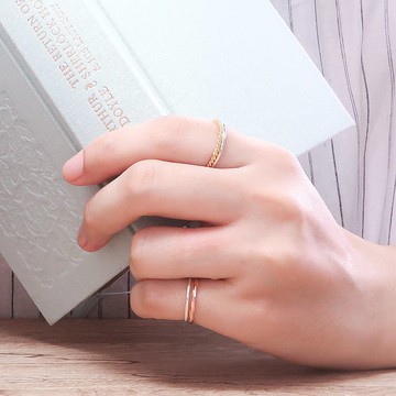 純銀麻花戒指 手工純銀線戒 尾戒