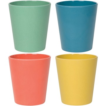 NOW Ecologie竹纖維水杯 270ml  綠色 + 藍色 + 紅色 + 黃色  4個