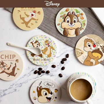 【收納王妃】迪士尼 Disney 奇奇蒂蒂系列 硬式珪藻土杯墊 防潮 杯墊 瀝水 吸水墊 SGS檢驗不含石綿