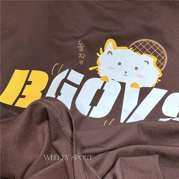 2024冬季新品韓國BGOVS運動服羽毛球男款女款加絨長袖T恤速干上衣