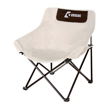 EUSSUE 免安裝快速收合摺疊露營月亮椅 承重約120KG  1個  米白色