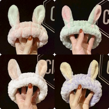 🌟現貨24H出🌟萌兔洗顏帶 動物乾髮帶 女生 洗臉帶 化妝 毛絨束髮帶 束髮帶 髮帶 乾髮帶 盤髮帶 送禮 洗臉用具