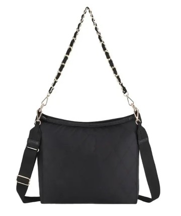 【LESPORTSAC】鏈帶肩背手提兩用包 - 午夜絎縫鍊飾