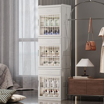 aotto大容量磁吸開門三門收納鞋櫃(收納櫃 置物櫃 鞋櫃 儲物)